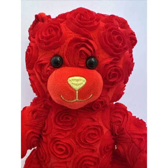 2023 Build A Bear Red Roses Teddy Bear Valentines Day 14" Stuffed Animal EUC - Picture 2 of 7